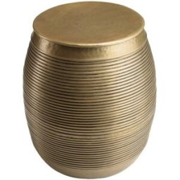 MACABANE Mesa auxiliar de aluminio latón oscuro con rayas