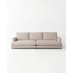 Decowood Sofá recto tono blanco roto 325x105cm