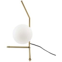 Alpinaluz Lámpara de mesa con pantalla de cristal opaco d22 cm e27, dorado