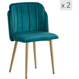 Nordlys Set 2 sillas escandinavas con patas de acero azul