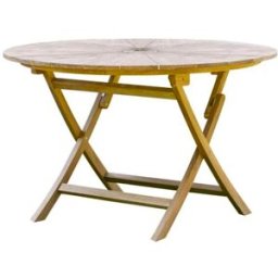 Tikamoon Mesa de jardín plegable de teca maciza para 6 personas