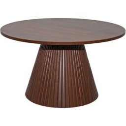 Oviala Mesa de centro redonda de 80 cm moderna efecto madera oscura