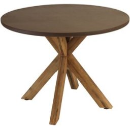 MACABANE Mesa de comedor redonda 100 cm de diámetro