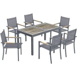 Outsunny Conjunto de jardín 140x80x72 cm gris oscuro