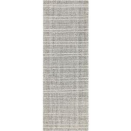 Wecon Home Alfombra gris y crudo diseño tuftado a mano en relieve 80x300