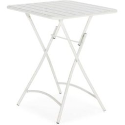 HOMN Mesa de jardín plegable perla de metal en blanco