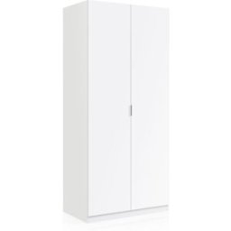 HOMN Armario ropero 2 puertas color blanco, 81 cm ancho 180 cm altura