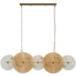 Mauro Ferretti Lámpara de araña de metal dorado y cristal (100 x 23 x 28-94 cm)