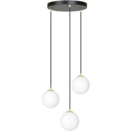 Wonderlamp Lámpara colgante estilo nórdico negro con altura regulable y 3 esferas