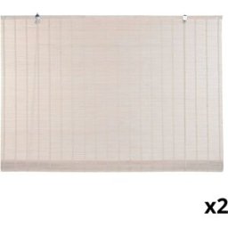 NIYLO Conjunto de 2 estores enrollables de bambú lacado blanco 120x2x230 cm