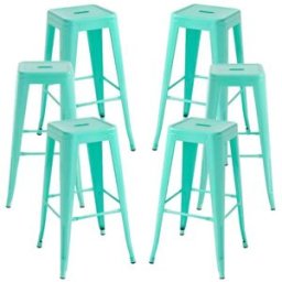 Regalos Miguel Pack 6 taburetes color verde menta en acero reforzado