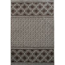 The Deco Factory Alfombra moderna con diseño de rombos en relieve marrón 160x230