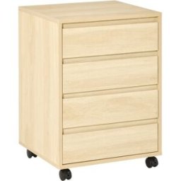 Homcom Cajonera de oficina 46x40x65 cm madera natural