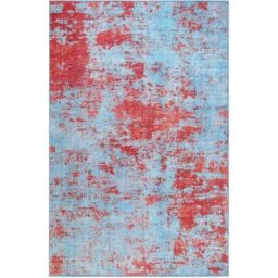 Wecon Home Alfombra plana estampado digital azul y ladrilllo 120x170