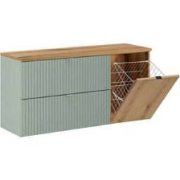 Petits meubles Mueble bajo lavabo 120cm cesto ropa paneles laminados verde