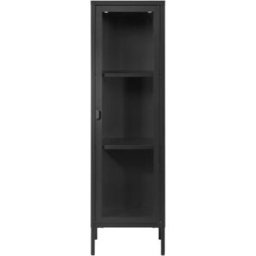 Moloo Vitrina de cristal de una puerta acero negro 40 x 140 cm