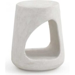 GEESE HOME Mesa auxiliar color cemento blanco de poliresina