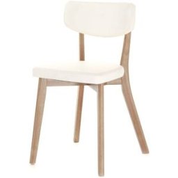 ORESTELUCHETTA Juego 2 sillas madera roble, asiento cuero blanco 80x47x45 cm comedor