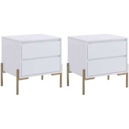 Unique Mesilla de noche madera blanco