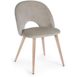 Bizzotto Juego 4 sillas terciopelo gris paloma