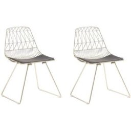 Beliani Conjunto de 2 sillas de comedor metal dorado