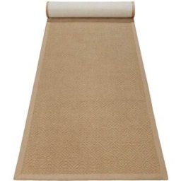 Wecon Home Alfombra de yute antideslizante con diseño de rombos, natural 80x230