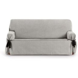 Eysa Funda de sofá tres plazas con lazos gris claro 180 - 230 cm