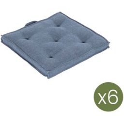 Edenjardin Pack de 6 cojines para sillas de jardín olefin azul 42x42 cm