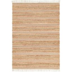AFK Alfombra de rayas hecha a mano en lana y yute 120 x 170 cm