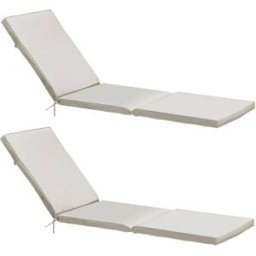 Oviala Juego de 2 cojines para tumbona de poliéster, 186 x 53 x 5 cm beige