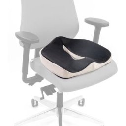 hjh OFFICE Cojín del asiento tela negro