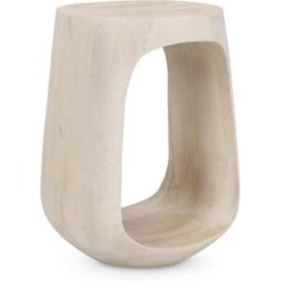 Mathi Design Mesa auxiliar redonda de madera d33 cm