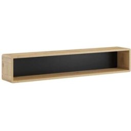 Petits meubles Estantería de pared negra paneles hdf negro mate y madera