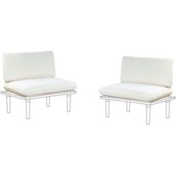 Beliani Conjunto de fundas de cojín de exterior blanco crema