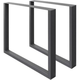 ECD Germany 2x Patas de mesa industrial 70x72cm acero en polvo antracita cuadradas