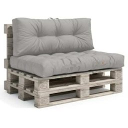Deco Arts Conjunto de cojines para palets 120x80x20cm en poliéster gris
