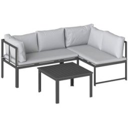 Outsunny Muebles de jardín 177x115x64 cm gris