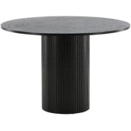 Venture Home Mesa de comedor redonda de madera para 4 personas - negro