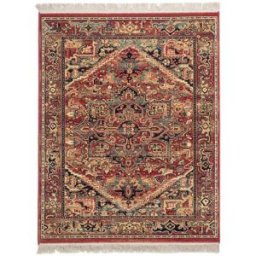 THEKO Alfombra de lana virgen tejida a máquina - rojo - 60x85 cm