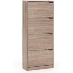 HOMN Mueble zapatero 4 puertas color roble, para 24 pares