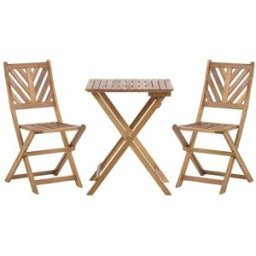 Beliani Conjunto de balcón plegable madera de acacia marrón