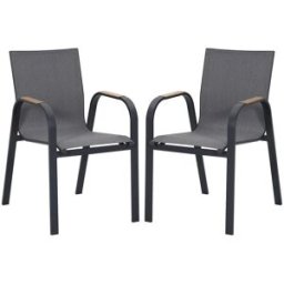 Unique Silla de jardín metal gris antracita
