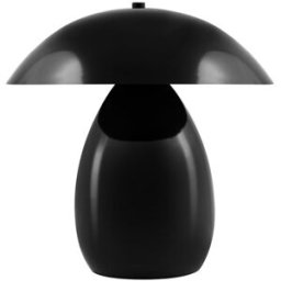 Beliani Lámpara de mesa metal negro