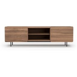 Herdasa Mueble tv melamina nogal patas grafito 54x180x44 cm