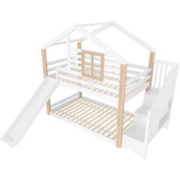 REDOM Litera infantil de madera blanco 90x200 cm