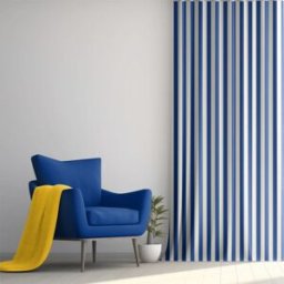 RNT by Really Nice Things Cortina de algodón estampada rayas azules 250x140