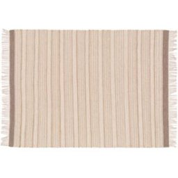 Oviala Alfombra rectangular a rayas de lana y yute tejido plano 80 x 200 cm