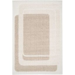 sweeek Alfombra interior con diseño gráfico beige y crema