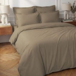Sensei Maison Funda nórdica de percal de algodón marrón top 260x240 cm