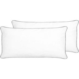Beliani Conjunto de 2 almohadas baja 40 x 80 cm microfibra blanco